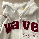 Cozy Oversized Letter Embroidery Sweatshirt