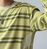 Striped Japanese Minimalist Long Sleeve T-Shirt