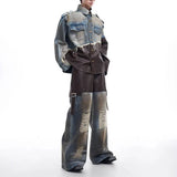Versatile Patchwork Denim & Leather Jacket