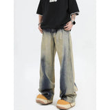 Retro Color Loose Boy Friend Wide Leg Jeans
