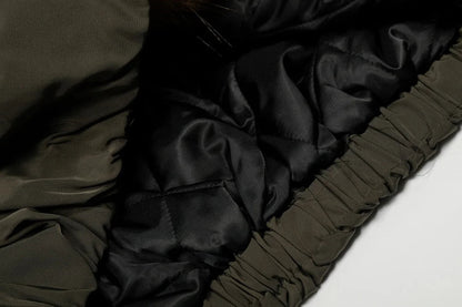 Retro Thick Quilted Fur Collar Jacket
