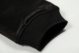 Embroidery Motorcycle Hooded Leather Jacket