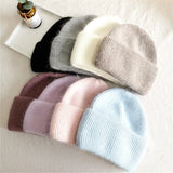Fur Knitted Three Fold Beanie