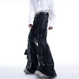 Stylish Timeless Fit High Street Leather Cargo Pants