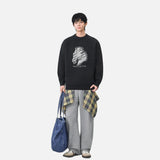 Cozy Winter Horse Pattern Crewneck Sweater