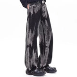 Y2k Cool Gothic Black Tie Dye Wide Jeans