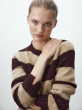 Women Vintage Ethereal Striped Retro Casual Sweater