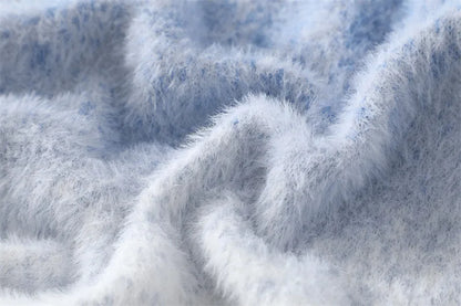 Fashionable Sky Ombre Gradient Fuzzy Sweater