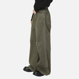 Vintage Green Distressed Loose Fit Jeans