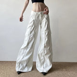 Streetwear Zipper High Waist Patchwork Denim Jeans