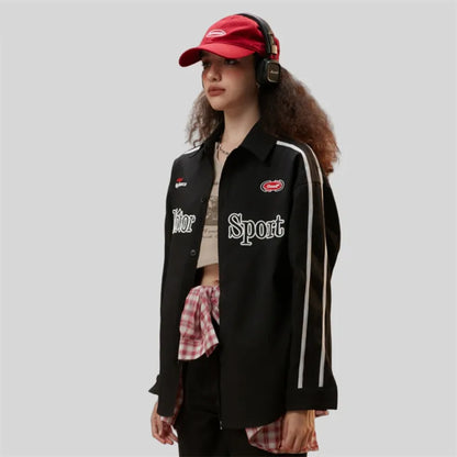 Motorcycle Oversized Black Shirt