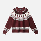 Cozy Soft Fair Isle Knitted Crewneck Sweater