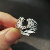 Gothic Adjustable Lucky Horseshoe Ring