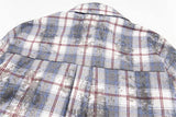 Y2K Retro Vintage Tie-Dyed Plaid Long-Sleeve Shirt