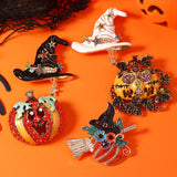 Cute Witch Broom Flower Brooch Pin