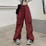 Baggy Elastic Waist Cargo Pants