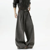 Korean Pleated Patchwork Wide Leg Suit Pants