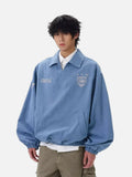 Y2K Letter Print College Style Washed Sports Sweatshirt