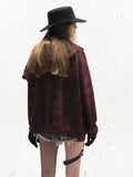 Y2K Spring Breathable Red Zip Up Hooded Sweatshirt