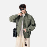 Elevated Stand Collar Faux Leather Jacket