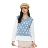 Women Cozy V-Neck Woolen Vest Sweater
