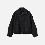 Classic Thick Woolen Stand Collar Parkas Irregular Jacket