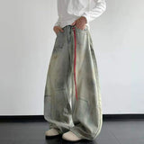 Plush Tie-Dyed Wide Leg Denim Jeans