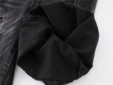 Flattering Black Distressed Ripped Denim Short