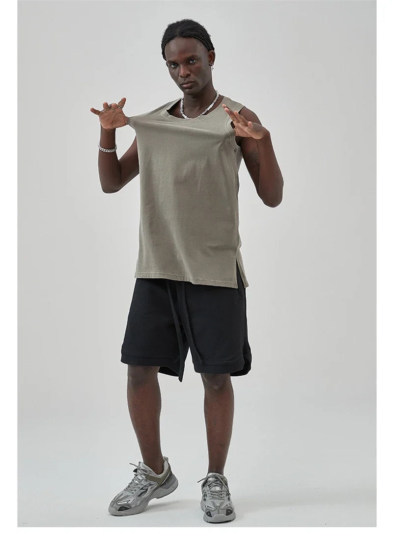 Side Slit Unisex Sleeveless T-shirt