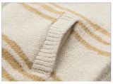 Men Cozy Striped Zipper Hooded Cardigan