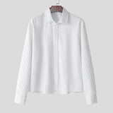 Classic Simple Korean Style Striped Cropped Shirt