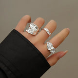 Y2K Vintage Irregular Pleated Open Ring