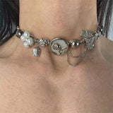 Zircon Flower Bowknot Choker Necklace