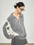 Luxurious Gray Comfort Mohair Knit Sweater