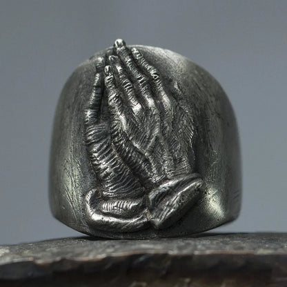 Vintage Punk Prayer Hands Finger Ring