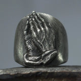 Vintage Punk Prayer Hands Finger Ring