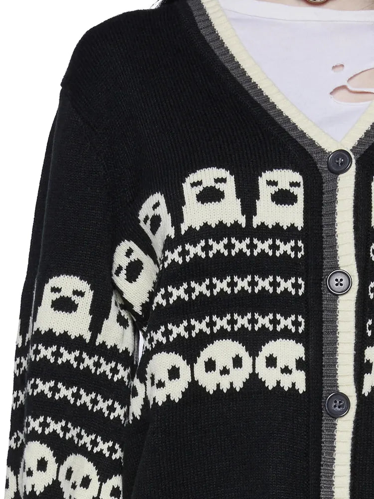 Halloween Retro Skulls & Ghosts Sweater
