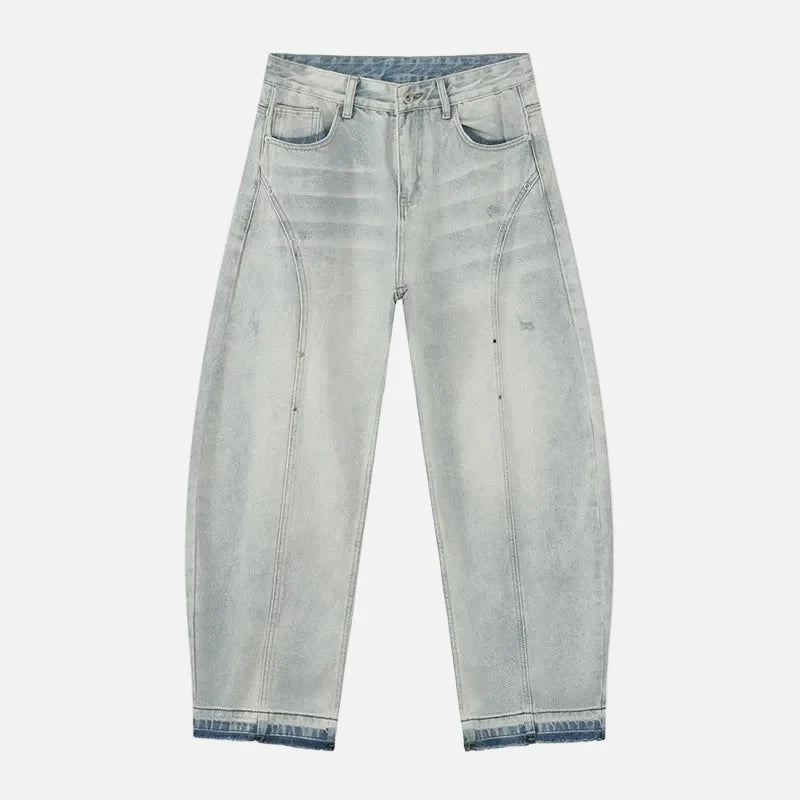 Trendy Casual Distressed Wide Leg Denim Jeans