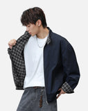 Versatile Reversible Plaid Harrington Jacket