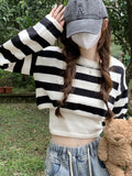 Vintage Cropped Striped Sweater