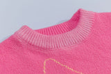 Star Knitted Graphic Ripped Sweater