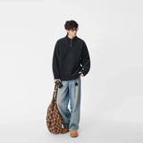 Cozy Textured Quarter Zip Sweatshirt