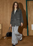 Versatile Vintage Plaid Trench Jacket