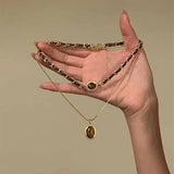 Tiger Eye Stone Pendant Necklace