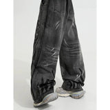 Streetwear Black Retro Vintage High Waist Wide Leg Jeans