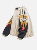 Colorful Patchwork Stand Collar Race Jacket