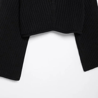 Chic Black Knit Womens Sweater