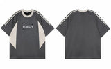 Retro Embroidered Suede Patchwork Racing T-Shirt
