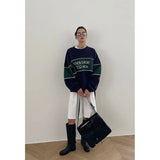 Vintage Letter Print Oversized Sweatshirt