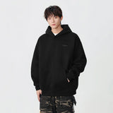 Minimalist Embroidered Logo Casual Hoodie
